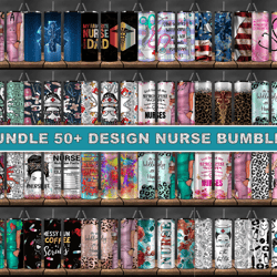 Bundle 50  Design Nurse BumBler, Tumbler Bundle Design, Sublimation Tumbler Bundle, 20oz Skinny Tumbler 19