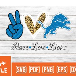 Detroit Lions Svg , Peace Love  NfL Svg, Team Nfl Svg 12
