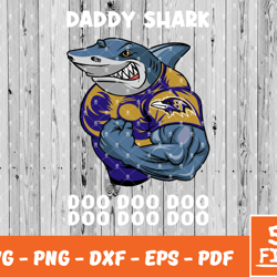 Baltimore Ravens Daddy Shark Nfl Svg , Daddy Shark   NfL Svg, Team Nfl Svg 03