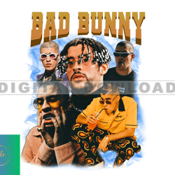 Bad Bunny Rapper Png, Tshirt Design, File For Cricut, Rapper Bundle Svg, Hip Hop Tshirt 05