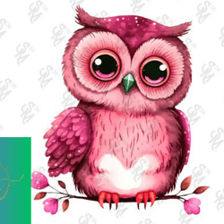 pink owl valentines day sublimation