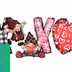 xoxo gnome valentines sublimation