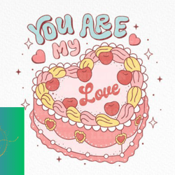 retro valentine heart cake sublimation