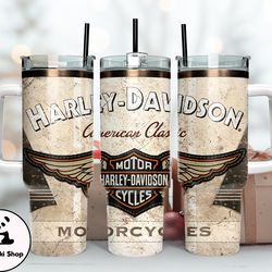harley 40 oz tumbler, harley tumbler wrap, harley davidson logo, design 35