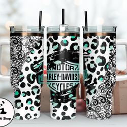 harley 40 oz tumbler, harley tumbler wrap, harley davidson logo, design 38