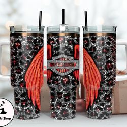 harley 40 oz tumbler, harley tumbler wrap, harley davidson logo, design 41