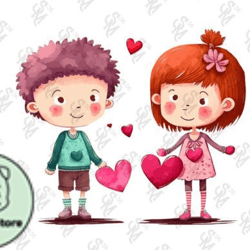 Couple Boy and Girl Valentines Day Design 53