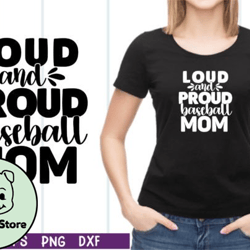 loud and proud baseball mom svg design 43