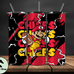 Kansas City Chiefs Tumbler Wrap, Mario Tumbler Wrap, NFL Logo PNG, Tumbler Designs, NFL Football PNG, Tumbler 10