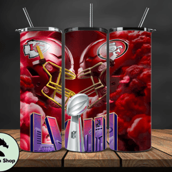Kansas City Chiefs Vs San Francisco 49ers Super Bowl Tumbler Png. Super Bowl 2024 Tumbler Wrap 12