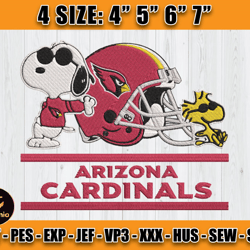 Cardinals Embroidery, Snoopy Embroidery, NFL Machine Embroidery Digital, 4 sizes Machine Emb Files -13 - Abadin