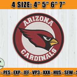 Cardinals Embroidery, NFL Cardinals Embroidery, NFL Machine Embroidery Digital, 4 sizes Machine Emb Files -01 - Whit