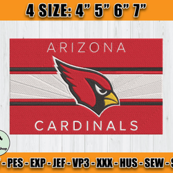 Cardinals Embroidery, NFL Cardinals Embroidery, NFL Machine Embroidery Digital, 4 sizes Machine Emb Files - 02 - Whit
