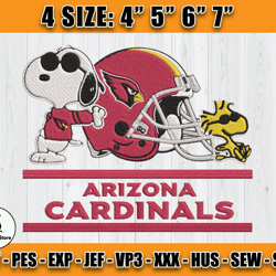 Cardinals Embroidery, Snoopy Embroidery, NFL Machine Embroidery Digital, 4 sizes Machine Emb Files -13 - Whitmer