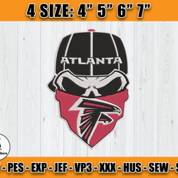 Atlanta Falcons Embroidery, NFL Falcons Embroidery, NFL Machine Embroidery Digital, 4 sizes Machine Emb Files -01-Whitme