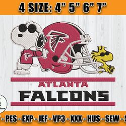 Atlanta Falcons Embroidery, Snoopy Embroidery, NFL Machine Embroidery Digital, 4 sizes Machine Emb Files-05-Whitmer