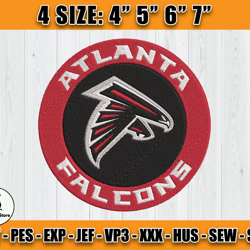 Atlanta Falcons Embroidery, NFL Falcons Embroidery, NFL Machine Embroidery Digital, 4 sizes Machine Emb Files -14-Whitme
