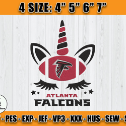 Atlanta Falcons Embroidery, Unicorn Embroidery, NFL Machine Embroidery Digital, 4 sizes Machine Emb Files -25-Whitmer