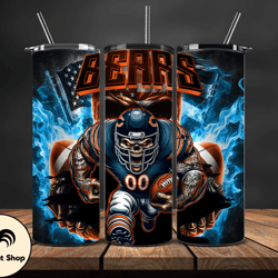 Chicago Bears Fire Tumbler Wraps, ,Nfl Png,Nfl Teams, Nfl Sports, NFL Design Png, Design by Obryant Shop06