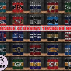 Bundle 32 Design NFL Teams, NFL Logo, Tumbler Design, Design Bundle Football, NFL Tumbler Design, Design by Evan 01