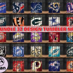 Bundle 32 Design NFL Teams, NFL Logo, Tumbler Design, Design Bundle Football, NFL Tumbler Design, Design by Evan 02