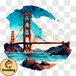 Golden Gate Bridge   Iconic Landmark in San Francisco PNG Design 258