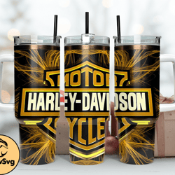 Harley 40 oz Tumbler, Harley Tumbler Wrap, Harley Davidson Logo, Design 36