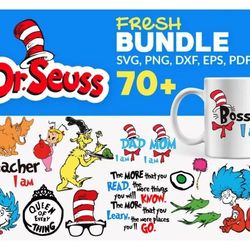 80 dr seuss svg bundle, dr seuss png images, dr seuss clipart, dr seuss svg cut files for cricut