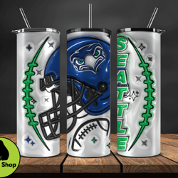 3D Seattle Seahawks Inflated Puffy Tumbler Wraps , Nfl Tumbler Png 61