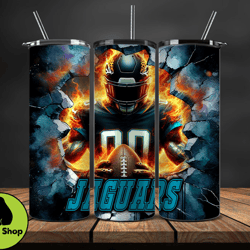 Jacksonville Jaguars Tumbler Wrap, Crack Hole Design, Logo NFL Football, Sports Tumbler Png, Tumbler Design by Enloe Sho
