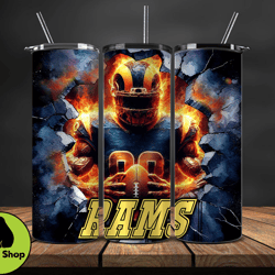 Los Angeles Rams Tumbler Wrap, Crack Hole Design, Logo NFL Football, Sports Tumbler Png, Tumbler Design by Enloe Shop St