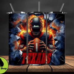 Houston Texans Tumbler Wrap, Crack Hole Design, Logo NFL Football, Sports Tumbler Png, Tumbler Design by Enloe Shop Stor