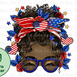 america messy bun balck skin sublimationdesign 29