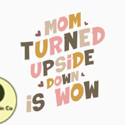 retro mothers day mom turned upside down design 377