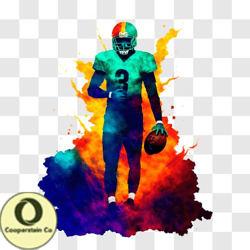 Football Player Representing Miami Dolphins PNG Design 02