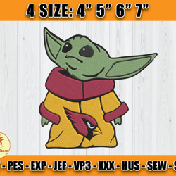 Cardinals Embroidery, Baby Yoda Embroidery, NFL Machine Embroidery Digital, 4 sizes Machine Emb Files -16 -Colditz