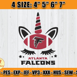 Atlanta Falcons Embroidery, Unicorn Embroidery, NFL Machine Embroidery Digital, 4 sizes Machine Emb Files -25-Colditz