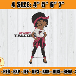Atlanta Falcons Embroidery, Betty Boop Embroidery, NFL Machine Embroidery Digital, 4 sizes Machine Emb Files -29-Colditz