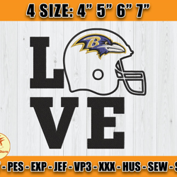 Ravens Embroidery, NFL Ravens Embroidery, NFL Machine Embroidery Digital, 4 sizes Machine Emb Files-09-Colditz
