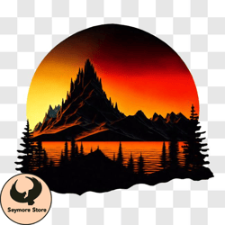 stunning sunset over majestic mountains png design 216
