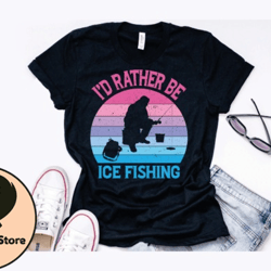 ice fishing retro vintage design