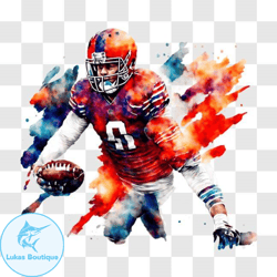 Colorful Football Player Image for Sports Promotion PNG Design 323