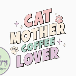 cat mother coffe retro cat mom quote svg design 384
