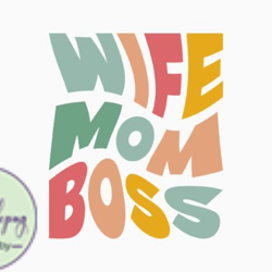 wife mom boss retro mothers day svg design 425