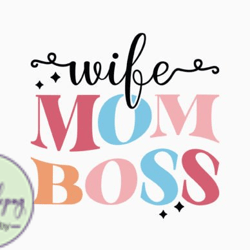 wife mom boss retro mothers day svg design 438