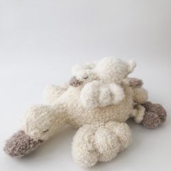 Hugging goose, handmade toy, newborn photo props