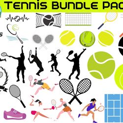 30 tennis bundle pack , tennis clip art png