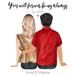 couple print love print couples gift for man or woman print personalised couple print customized