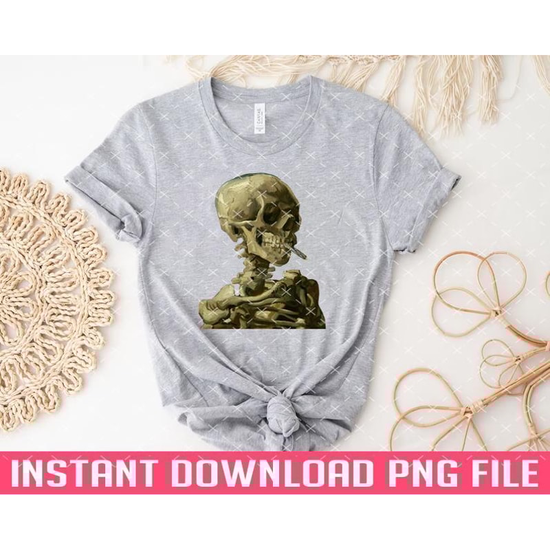 TT1101241182-Skull with Burning Cigarette by Vincent van Gogh PNG files for sublimation.jpg