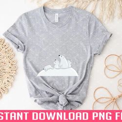 polar bear family png files for sublimation